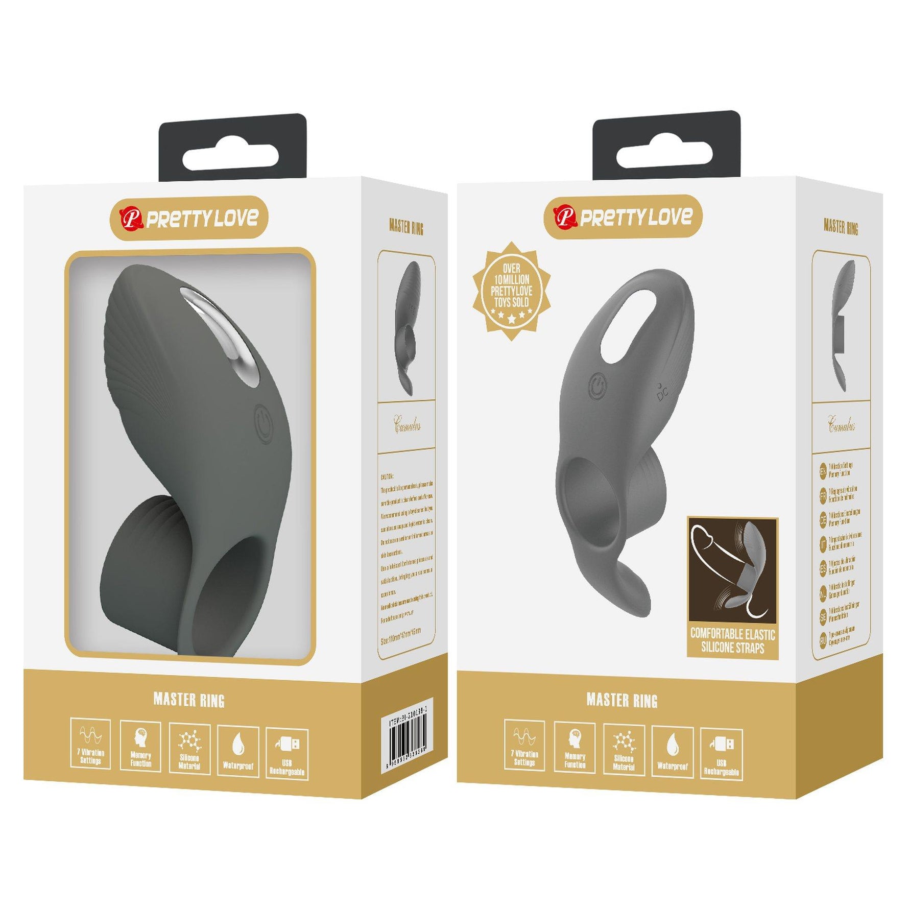 Inel vibrant pentru penis Pretty Love din silicon cu 7 funcții
