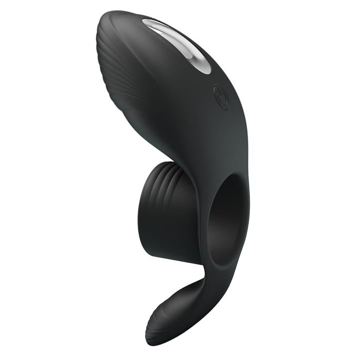 Inel vibrant pentru penis Pretty Love din silicon, cu 7 funcții, negru, USB
