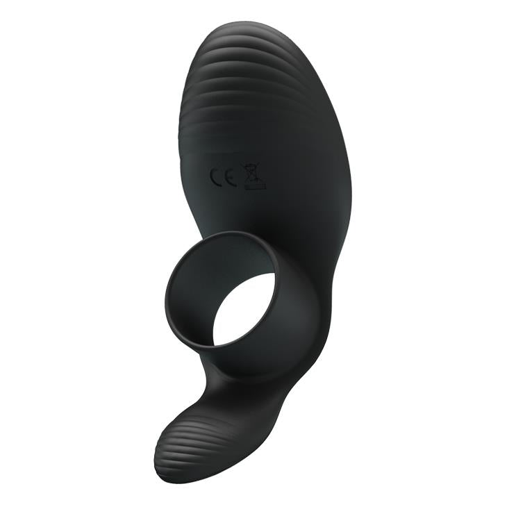 Inel vibrant pentru penis Pretty Love din silicon, cu 7 funcții, negru, USB