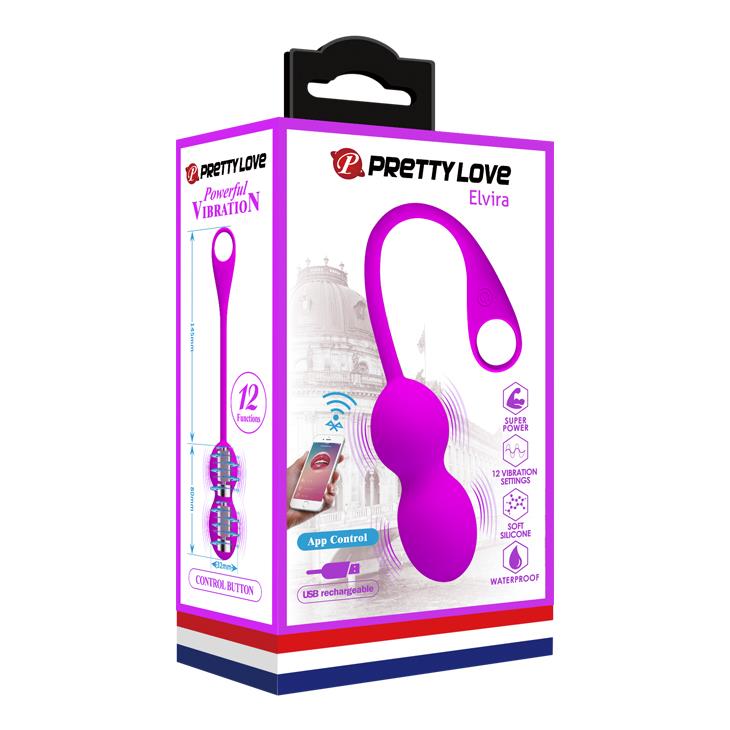 Bile vibratoare Kegel Pretty Love Elvira, violete, cu aplicație