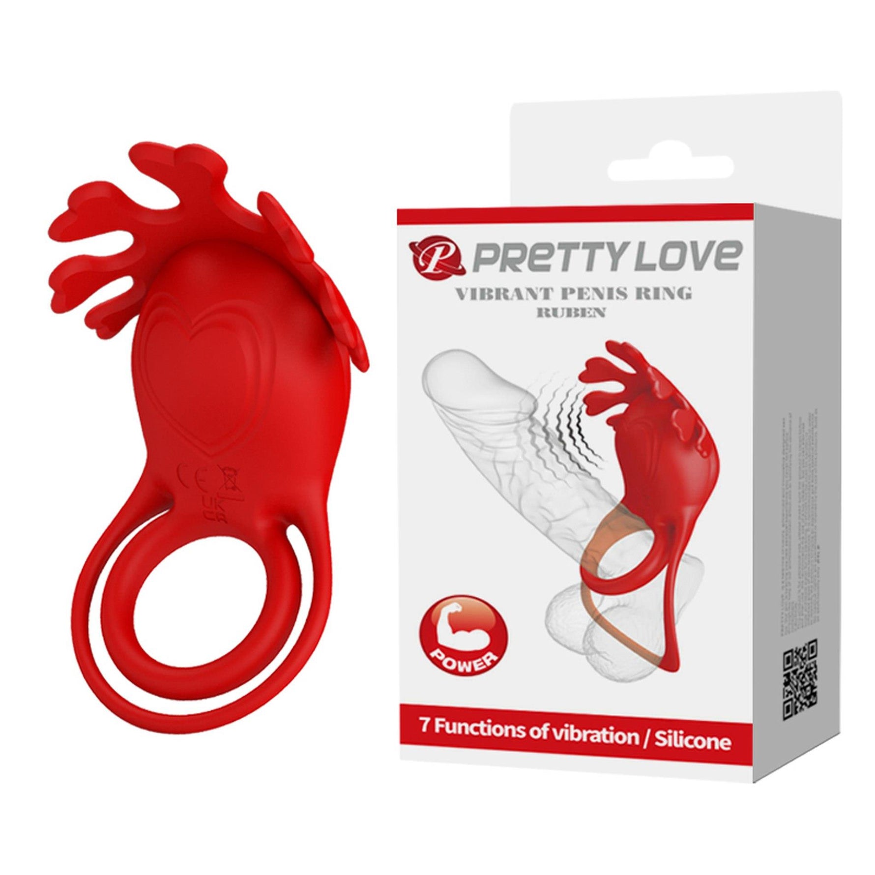 Inel vibrant pentru penis Pretty Love Ruben, silicon cu 7 moduri