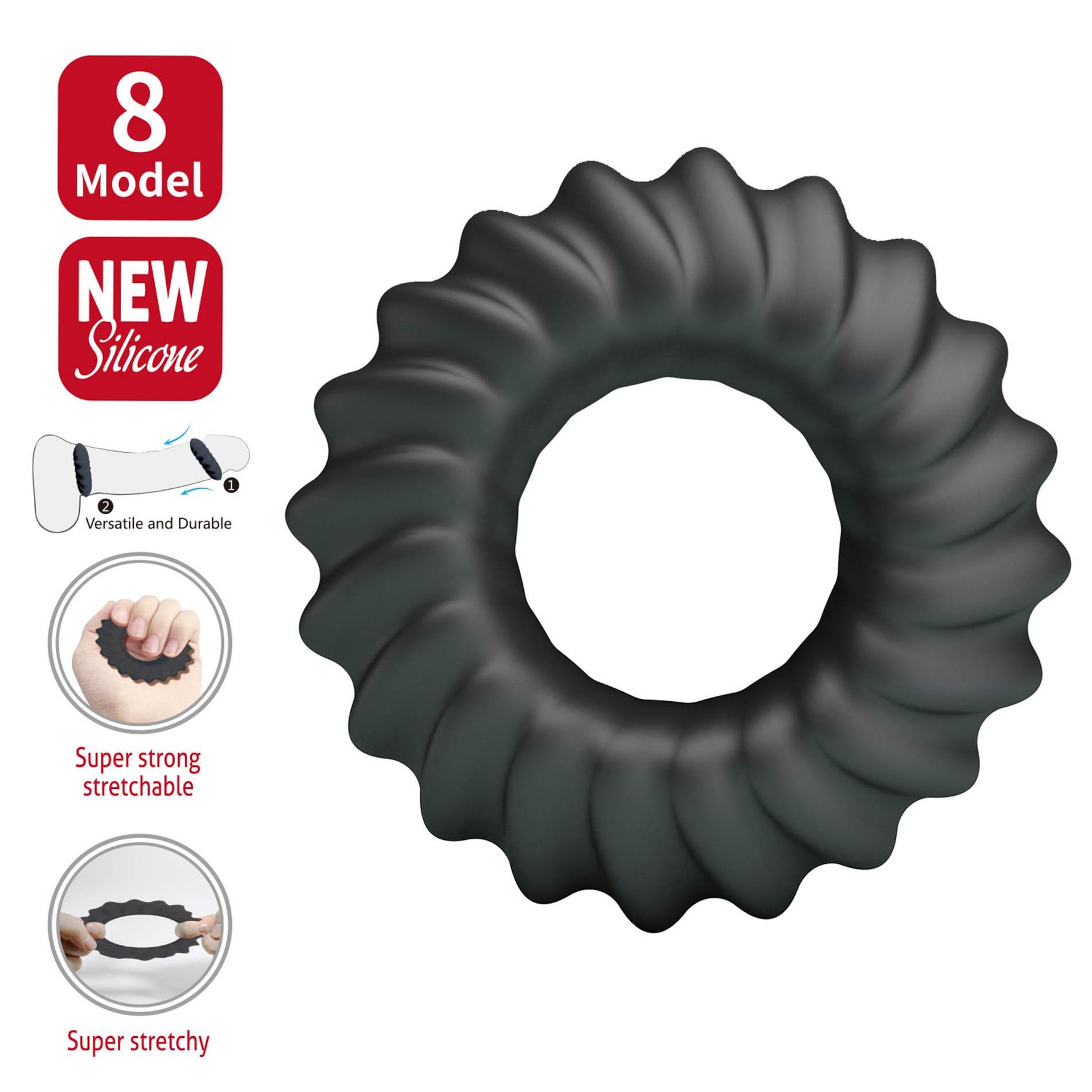 Inel pentru penis Crazy Bull FITZ din silicon super moale