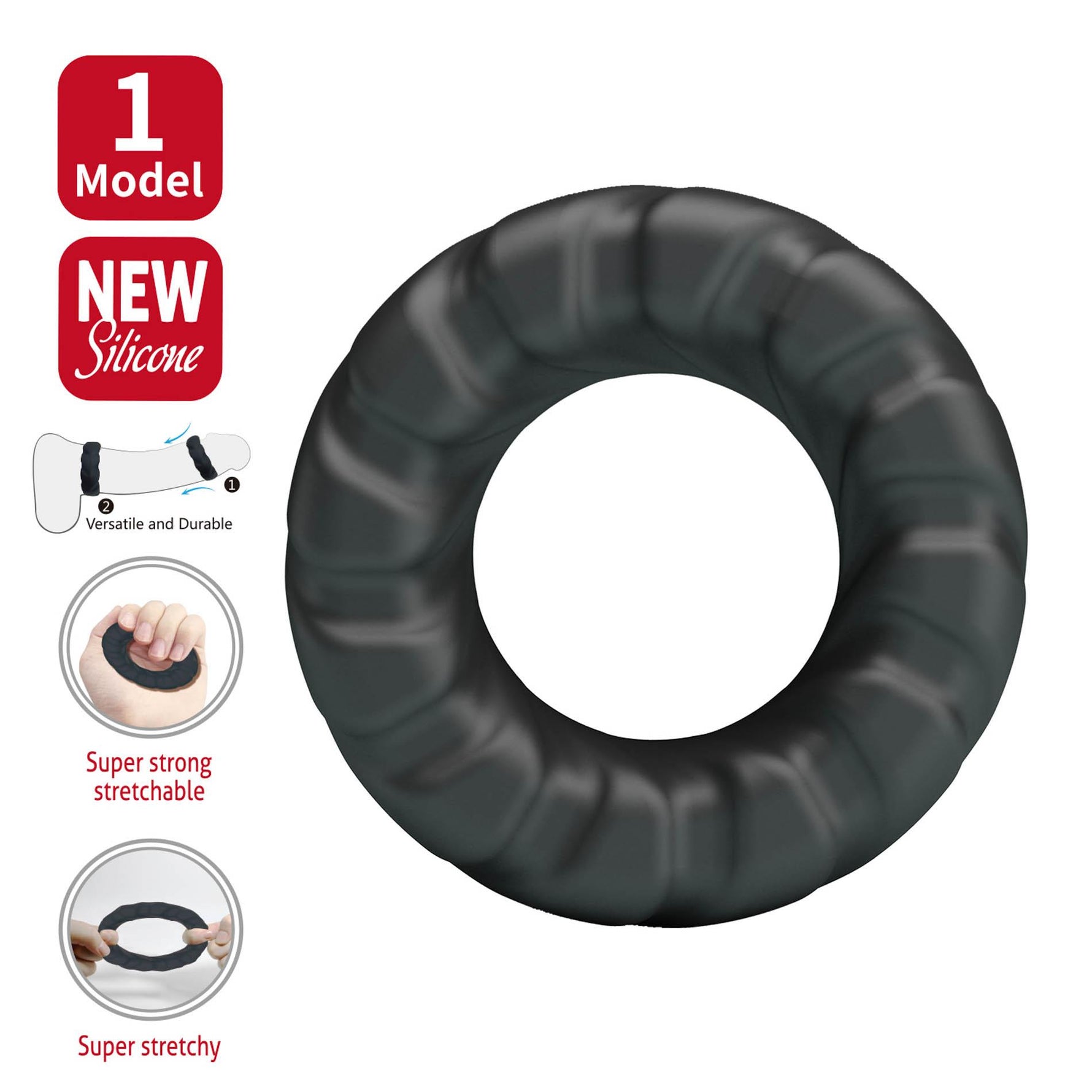 Inel pentru penis Crazy Bull Jeriko din silicon super moale