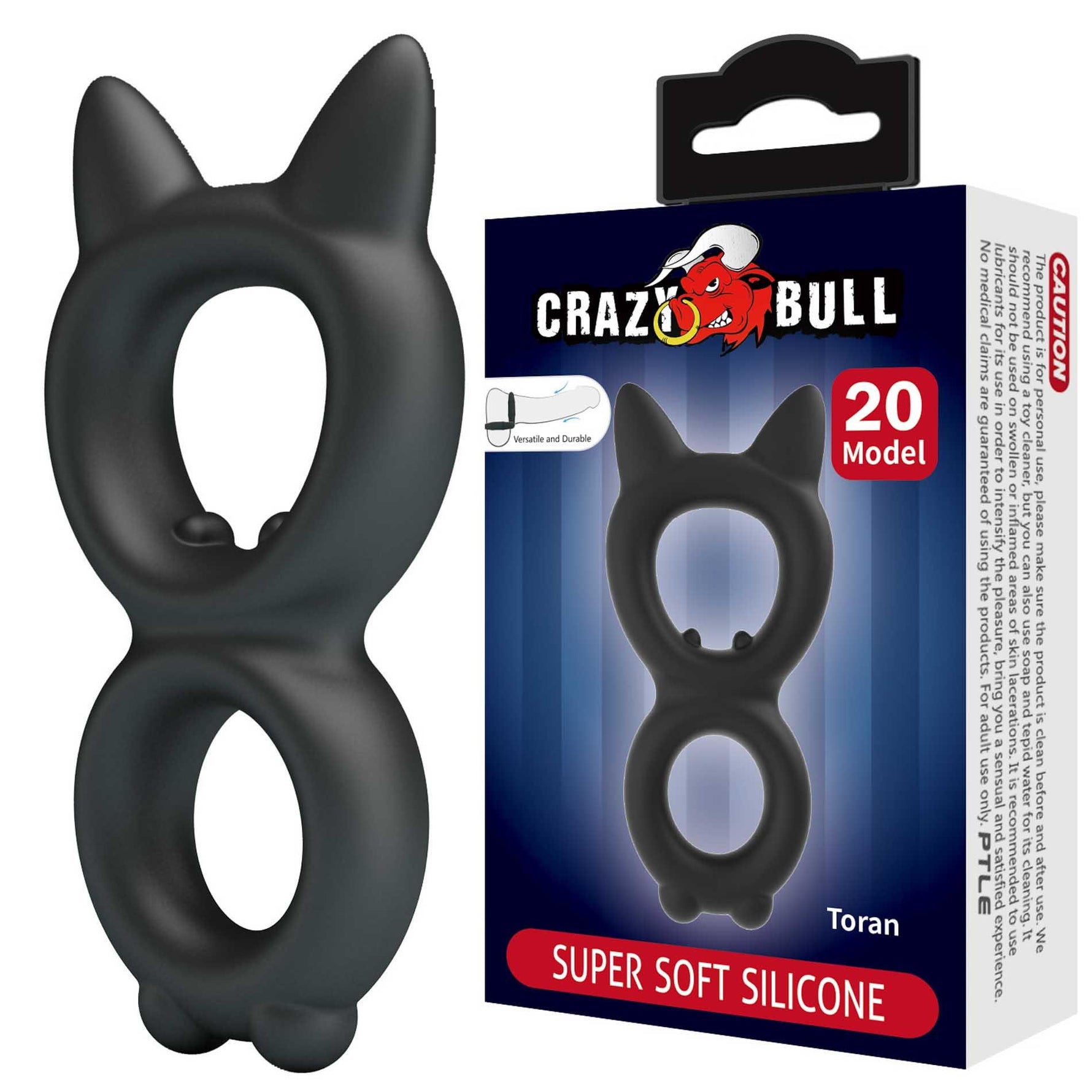 Inel pentru penis Crazy Bull Toran din silicon super moale