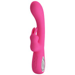 Vibrator Pretty Love Novak din silicon cu formă de iepuraș, argintiu, USB, 12 moduri