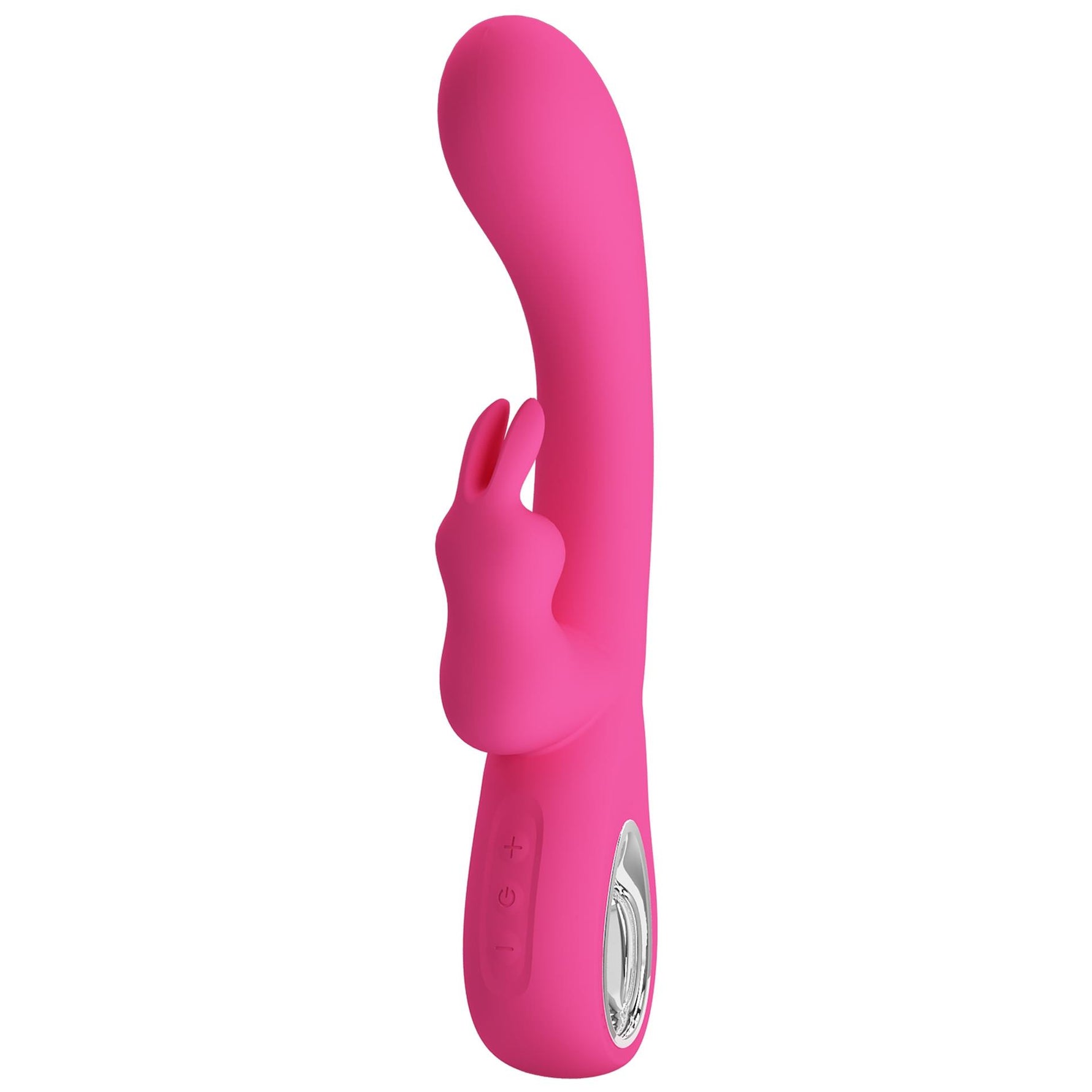 Vibrator Pretty Love Novak din silicon cu formă de iepuraș, argintiu, USB, 12 moduri