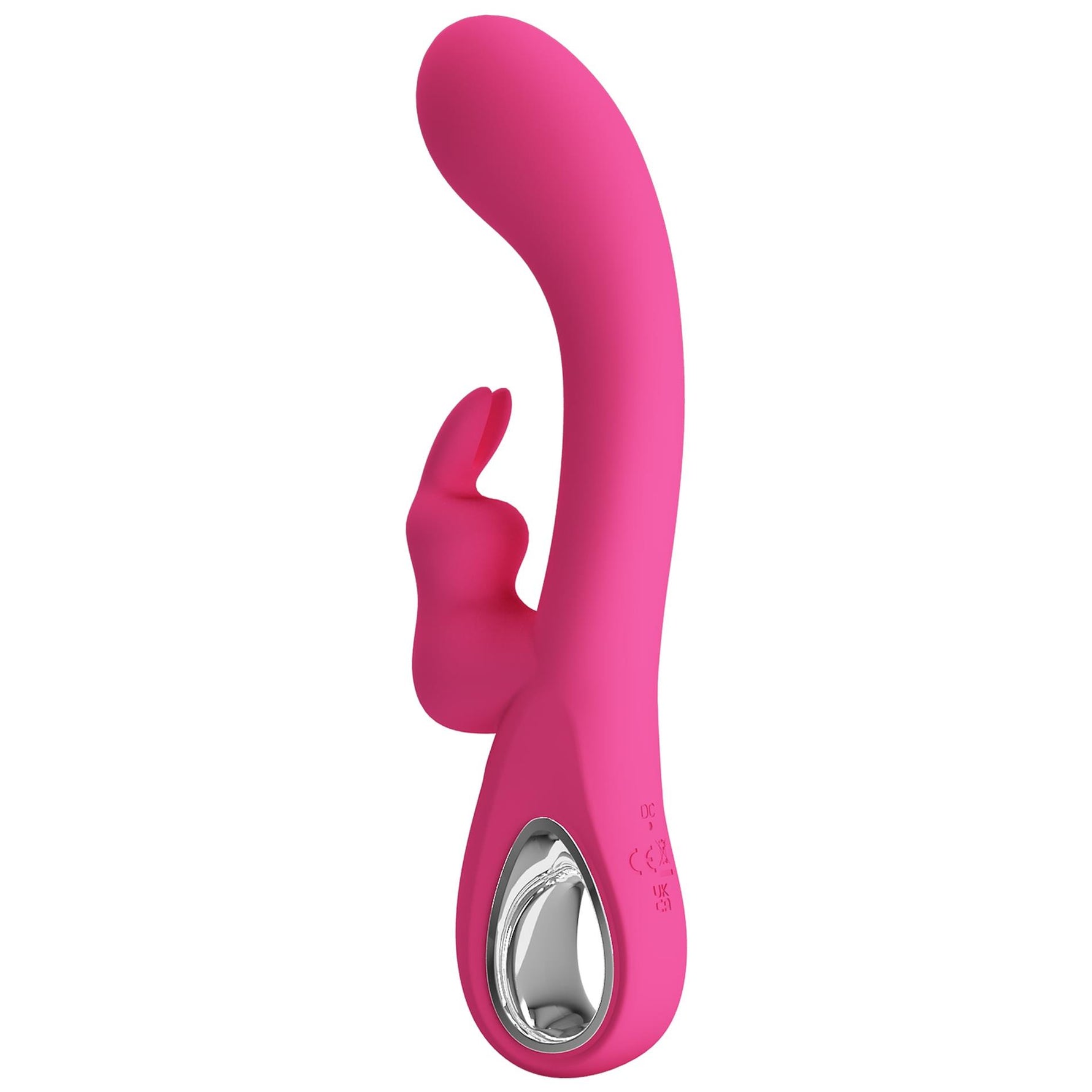 Vibrator Pretty Love Novak din silicon cu formă de iepuraș, argintiu, USB, 12 moduri
