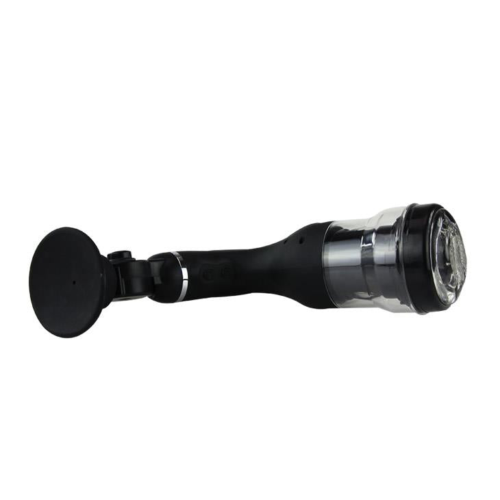 Masturbator vaginal rotativ Baile cu ventuză USB, negru, 37 cm