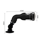 Masturbator vaginal rotativ Baile cu ventuză USB, negru, 37 cm