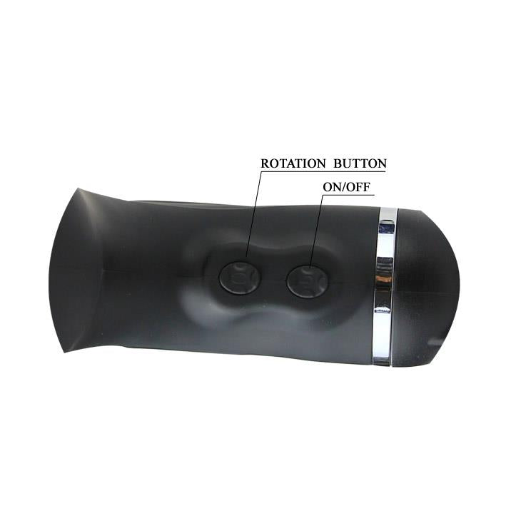Masturbator vaginal rotativ Baile cu ventuză USB, negru, 37 cm