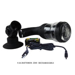 Masturbator vaginal rotativ Baile cu ventuză USB, negru, 37 cm