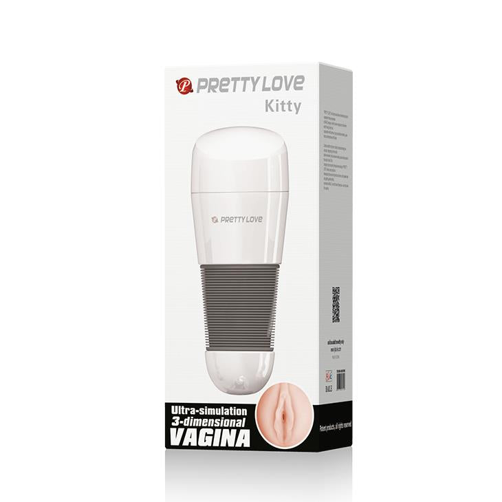 Masturbator vaginal Pretty Love Kitty, alb