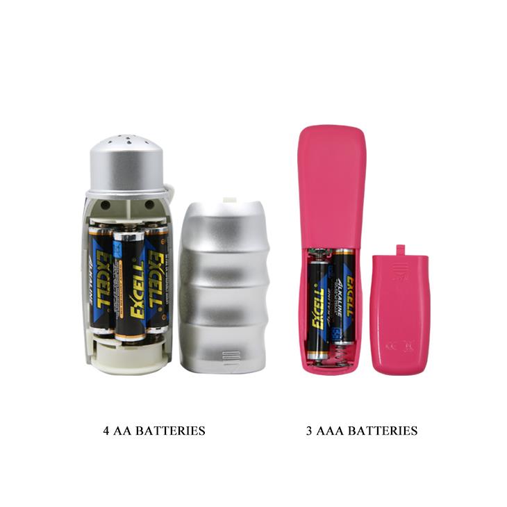 Masturbator vibrator rotativ cu două canale Baile, de culoarea pielii