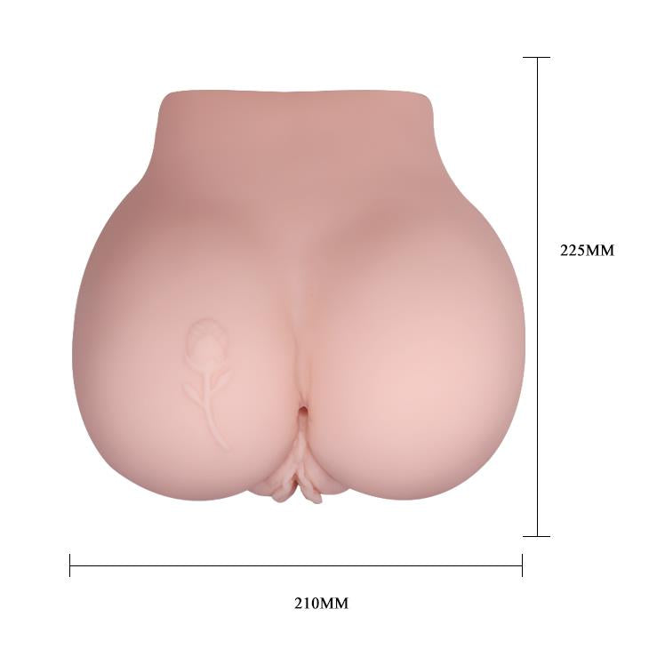 Masturbator Crazy Bull Rose cu vagin și anal, 6 vibrații