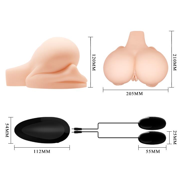 Vagina și fundul vibratoare realiste ale Crazy Bull Passion Lady