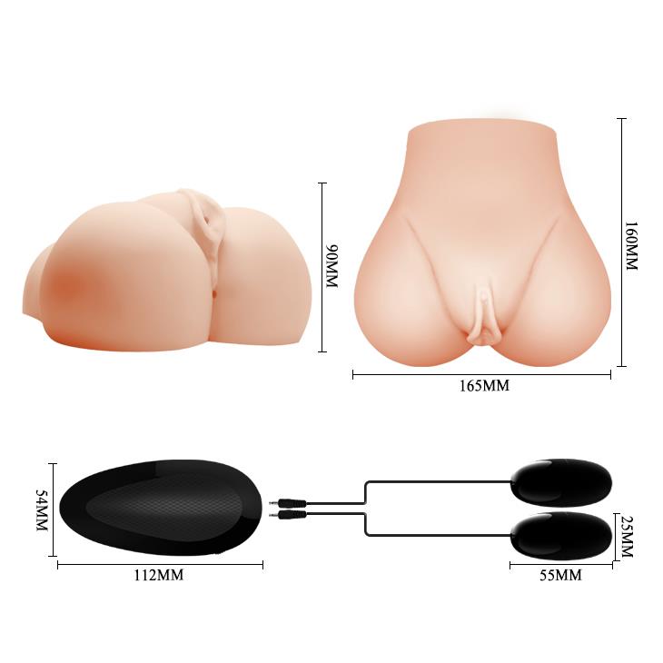 Vagin și anal vibrator realist Crazy Bull cu telecomandă