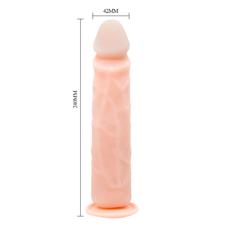Dildo realist flexibil Baile cu ventuză, culoarea pielii, 24 cm