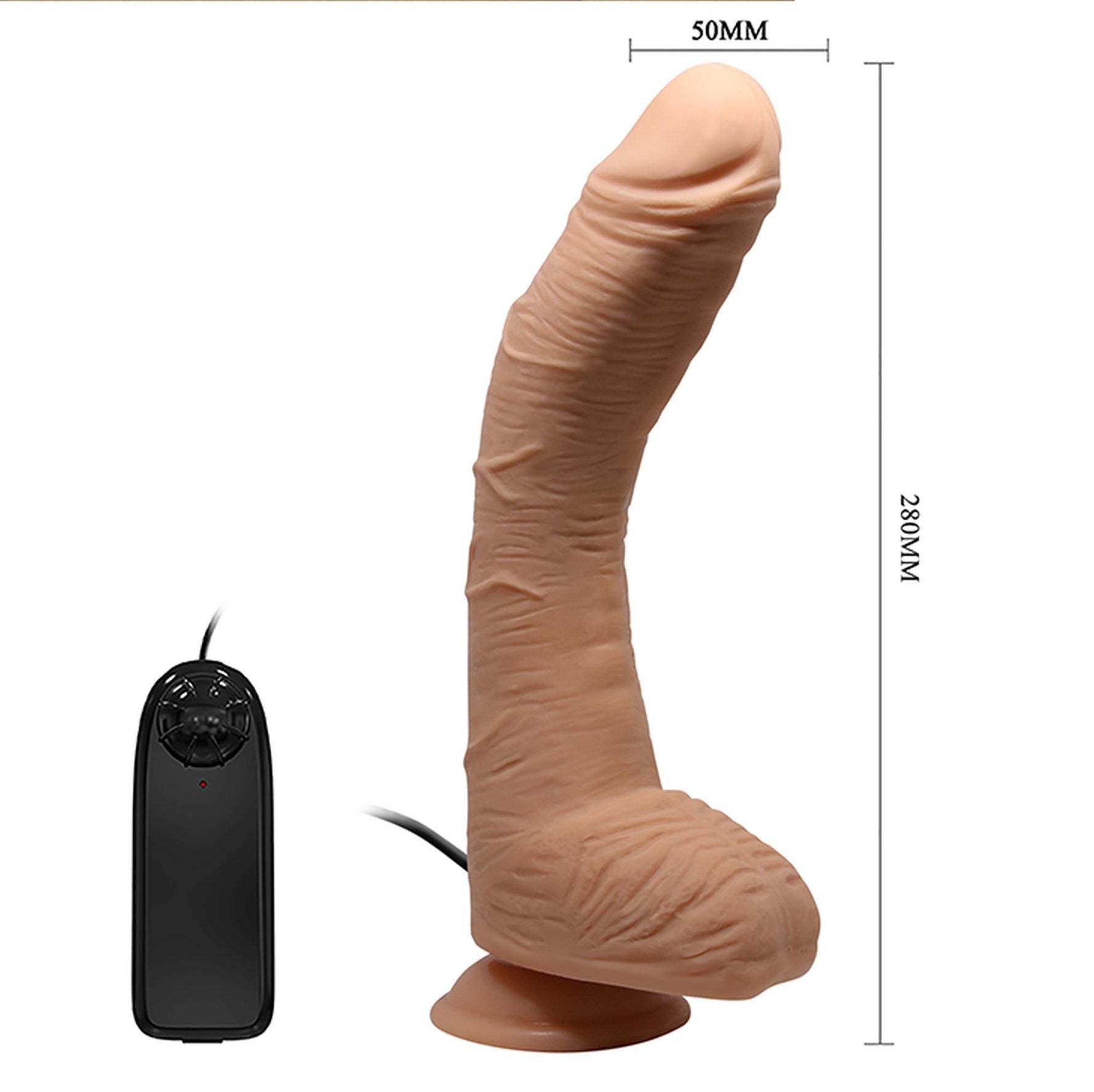 Vibrator realist curbat Baile Beautiful Alex 28 cm
