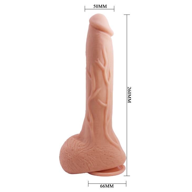 Dildo realist curbat pentru supt Baile Beautiful Jack, culoarea pielii, 26 cm