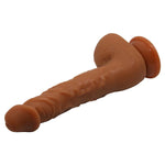 Dildo realist curbat Baile Jason cu ventuză maro deschis