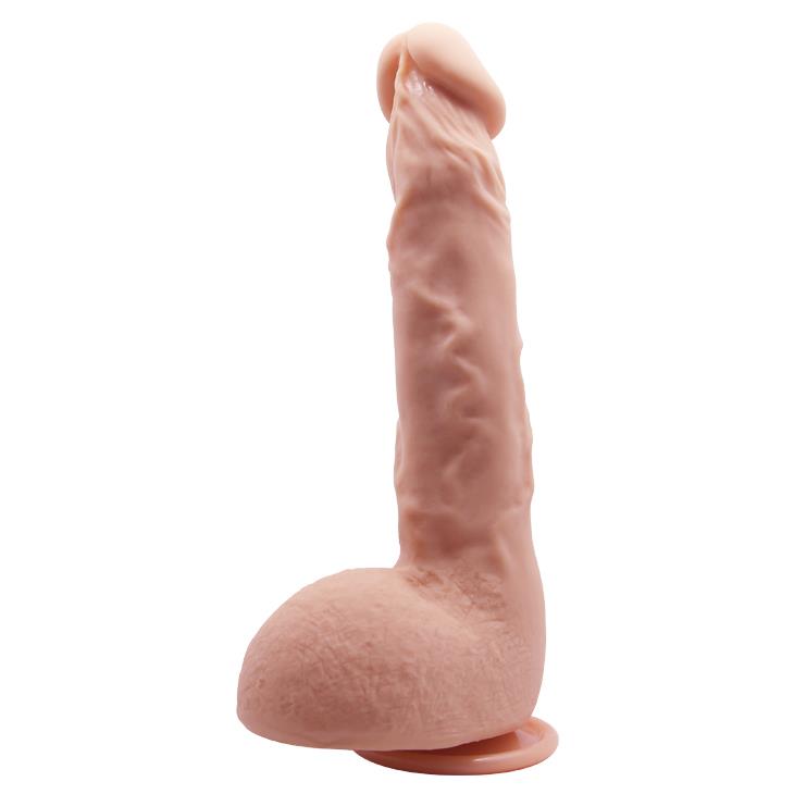 Dildo realist curbat Baile Jason 25 cm culoarea pielii cu ventuză