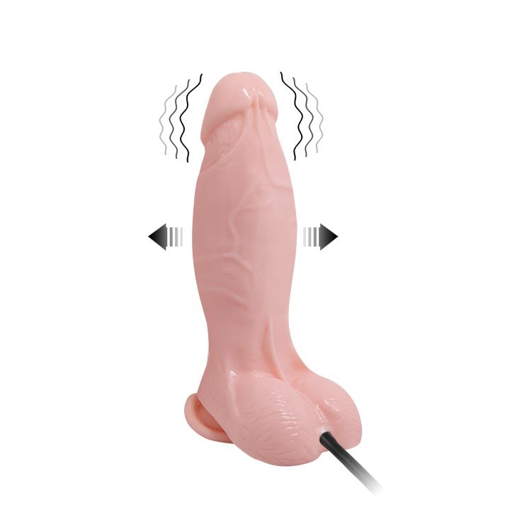 Vibrator gonflabil realist Baile, de culoarea pielii, alimentat cu baterii