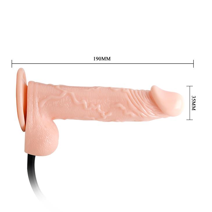 Dildo gonflabil realist Baile, culoarea pielii, 19 cm