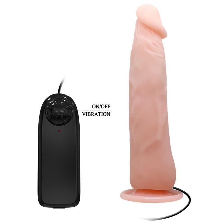 Vibrator realist Baile de culoarea pielii cu ventuză