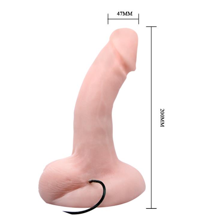 Vibrator realist Baile de culoarea pielii, cu rotație și ventuză