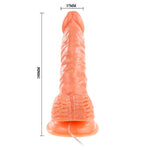 Vibrator rotativ realist Baile cu ventuză, de culoarea pielii