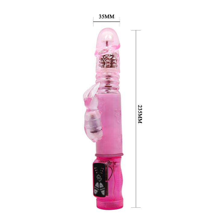 Vibrator iepure roz Baile Crazy Rabbit 24 cm cu rotator