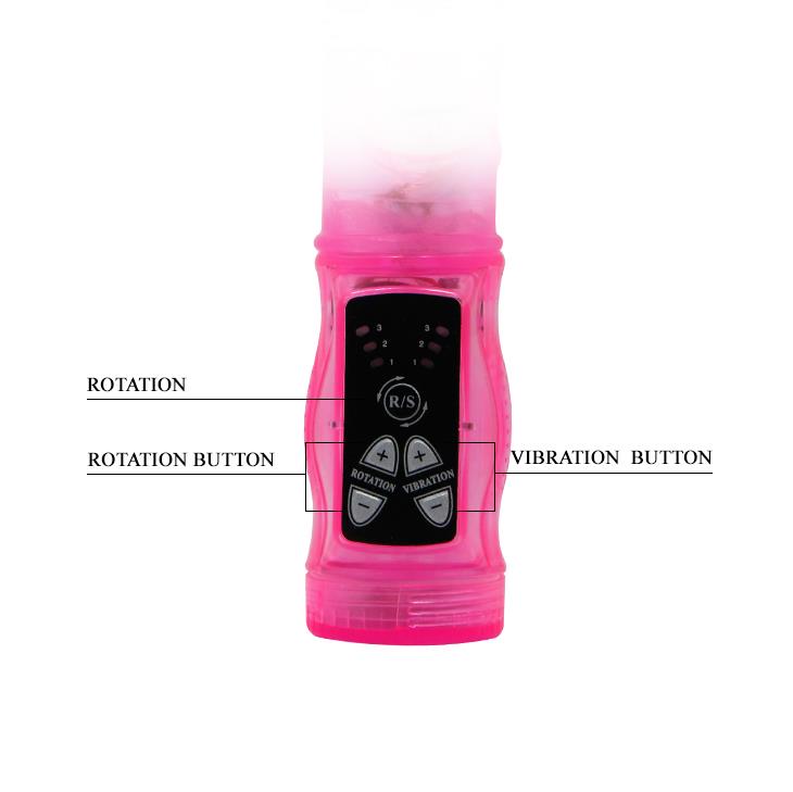 Vibrator iepure roz Baile Crazy Rabbit 24 cm cu rotator
