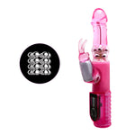 Vibrator rotativ violet Baile în formă de iepuraș, cu 8 vibrații și 8 ture