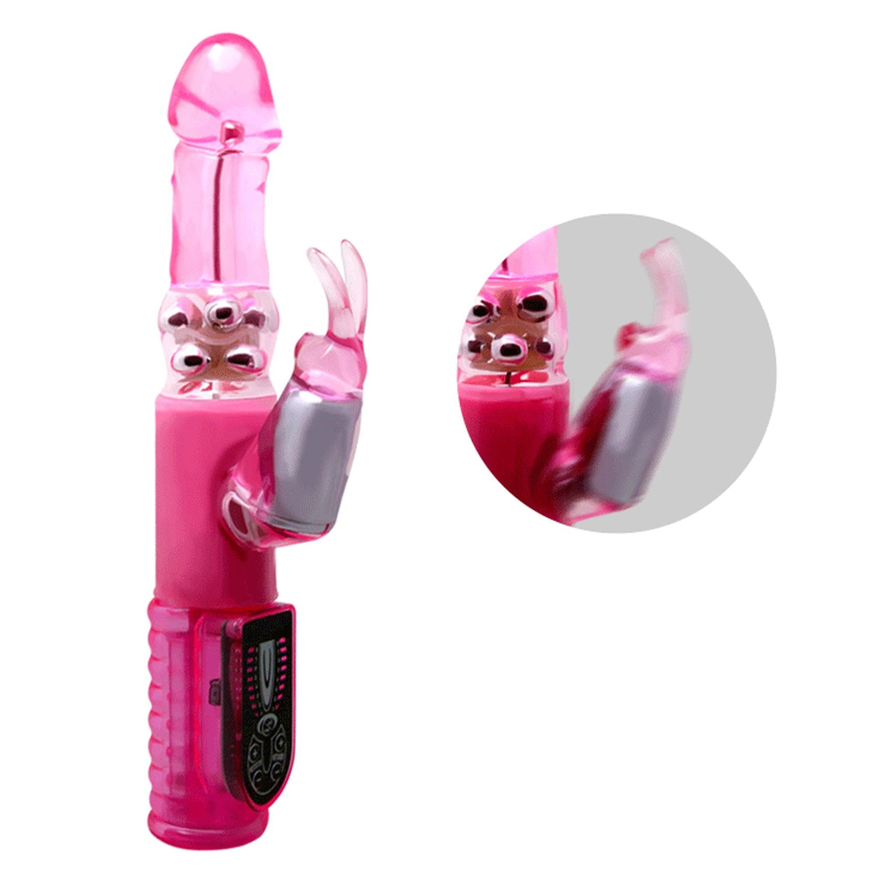 Vibrator rotativ violet Baile în formă de iepuraș, cu 8 vibrații și 8 ture