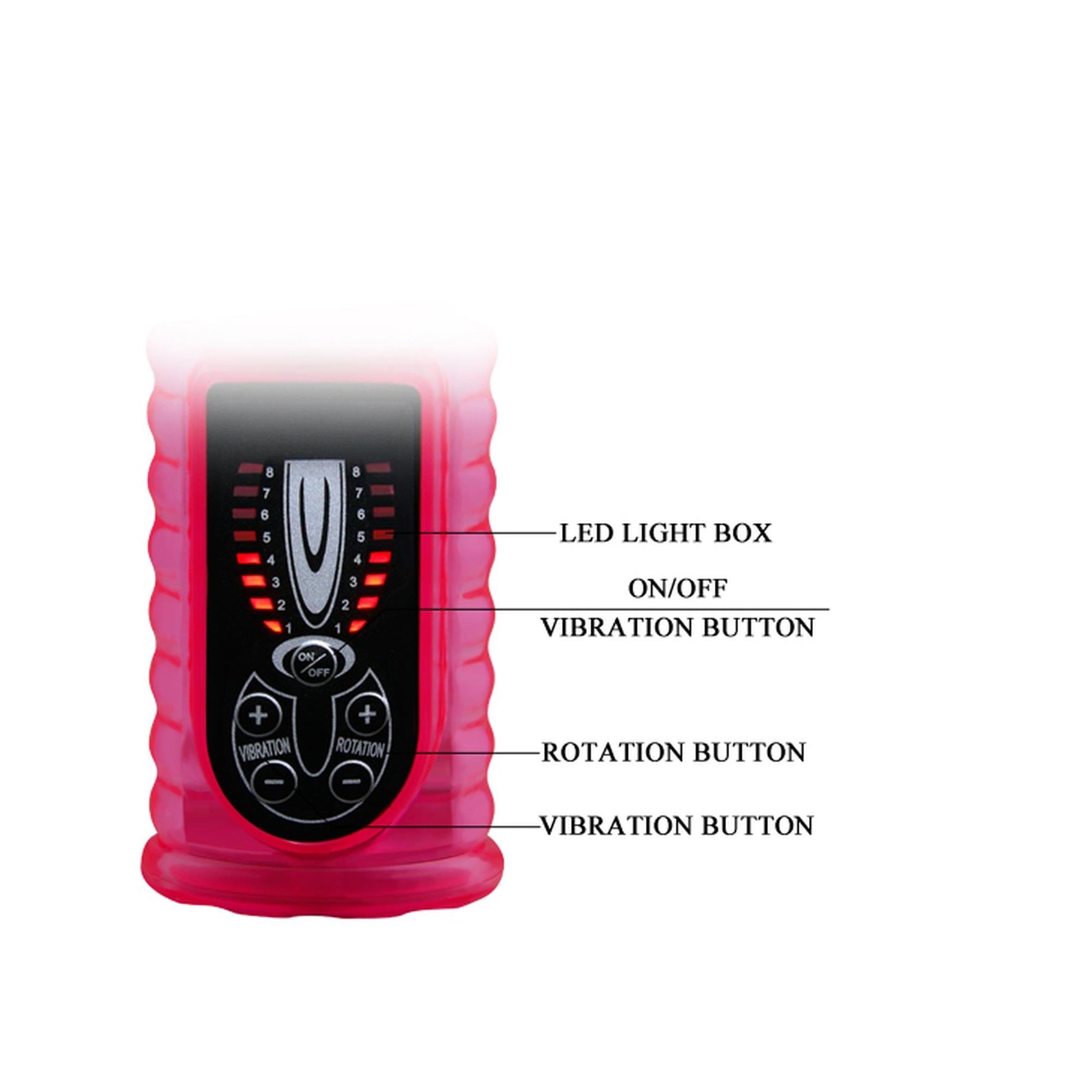 Vibrator rotativ violet Baile în formă de iepuraș, cu 8 vibrații și 8 ture