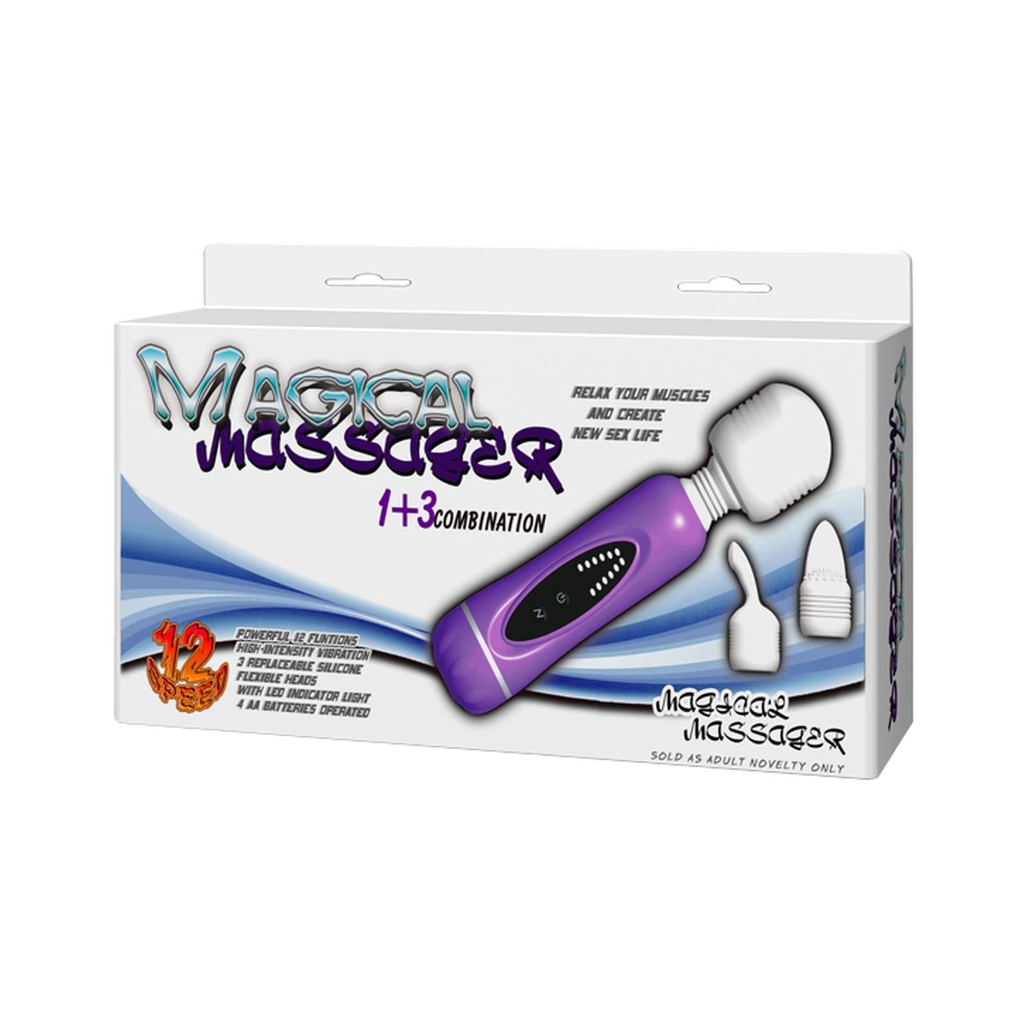 Aparat de masaj vibrator Baile Magic cu 12 funcții, 3 accesorii
