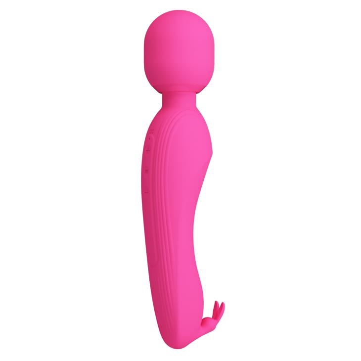 Vibrator Pretty Love Curtis Magenta USB din silicon, model iepuraș