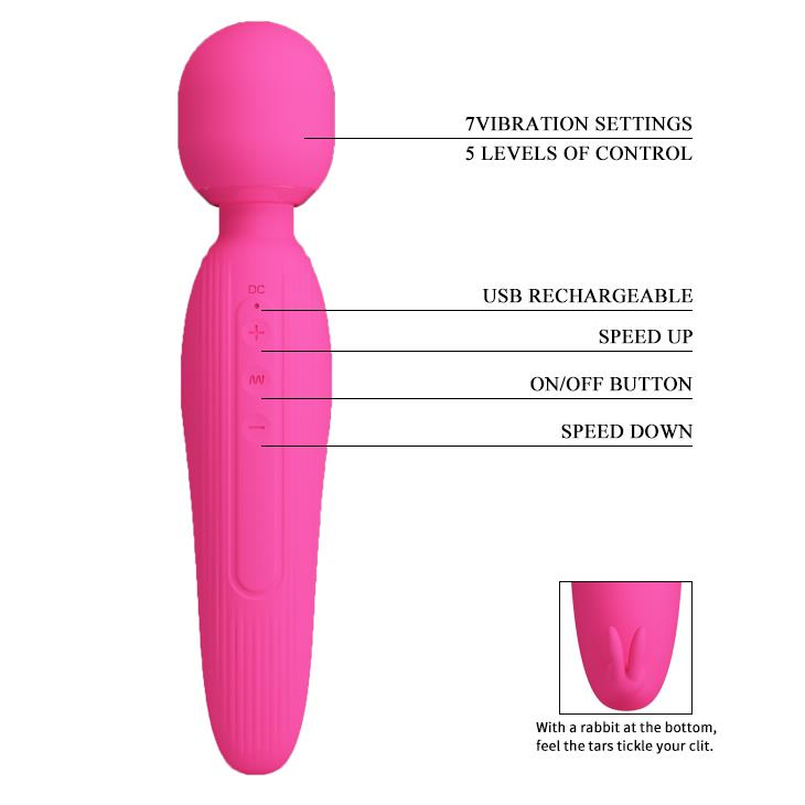 Vibrator Pretty Love Curtis Magenta USB din silicon, model iepuraș