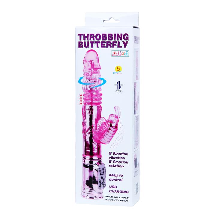 Vibrator USB cu fluture vibrant Baile, tip iepuraș