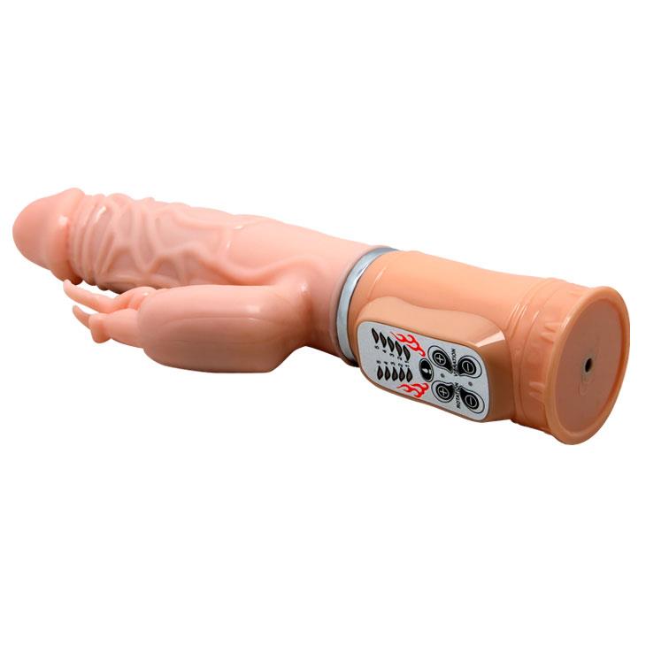 Vibrator rotativ USB cu iepuraș de 26 cm, Baile Fire Dragon Warming