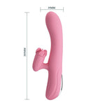 Vibrator rotativ Pretty Love Gina cu aspect de iepuraș, 4 rotații, 7 vibrații, USB 20.5 c