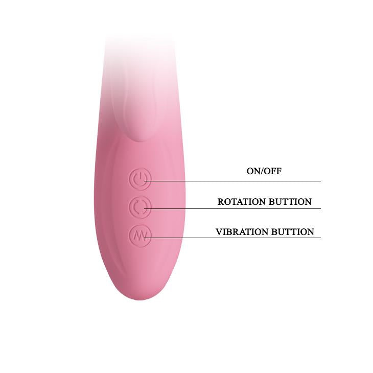 Vibrator rotativ Pretty Love Gina cu aspect de iepuraș, 4 rotații, 7 vibrații, USB 20.5 c