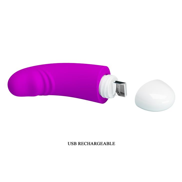 Vibrator USB din silicon pentru punctul G Pretty Love Luther, 30 de funcții, 12,5 cm