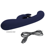Vibrator Pretty Love Lamar Bunny cu ecran LCD albastru