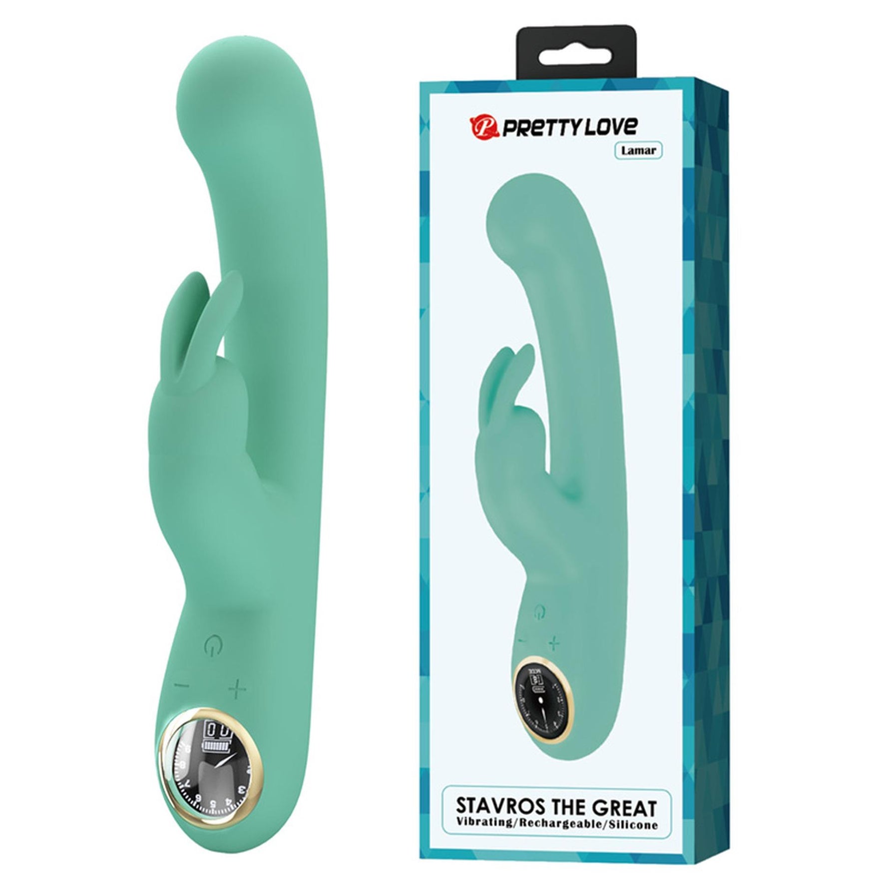 Vibrator Pretty Love Lamar pentru punctul G, model iepuraș, verde