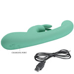Vibrator Pretty Love Lamar pentru punctul G, model iepuraș, verde