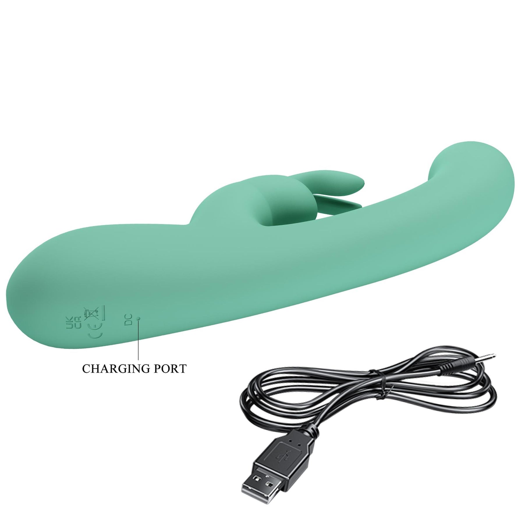 Vibrator Pretty Love Lamar pentru punctul G, model iepuraș, verde