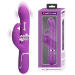 Vibrator Pretty Love Coale Bunny, violet, cu 7 vibrații, rotație Thrust