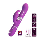 Vibrator Pretty Love Coale Bunny, violet, cu 7 vibrații, rotație Thrust