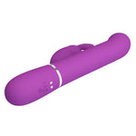 Vibrator Pretty Love Coale Bunny, violet, cu 7 vibrații, rotație Thrust